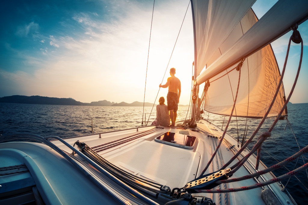 couple on a boat