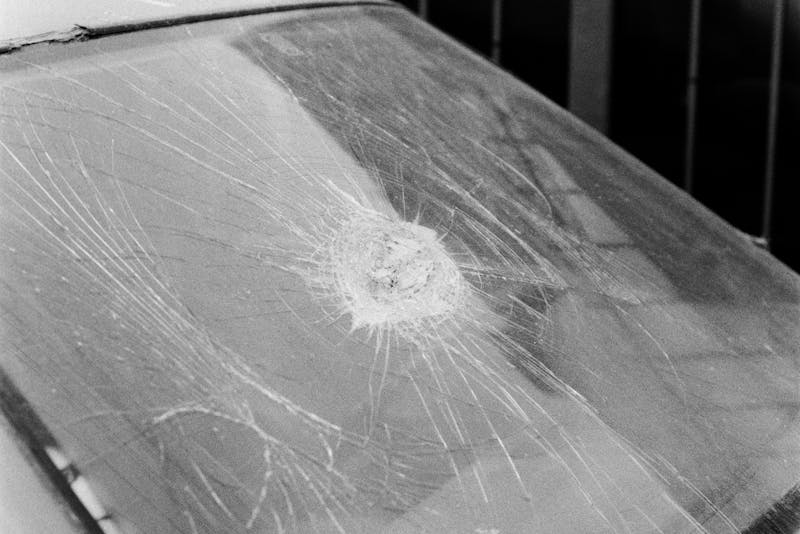 a damaged windshield